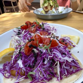 The Nest - Two types of tacos: general fish taco and the ahi taco. Both amazing. - Waffles Near Me - Ojai, California The Nest - Two types of tacos: general fish taco and the ahi taco. Both amazing. - Waffles Near Me - Ojai, California