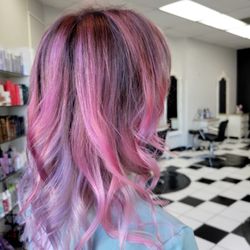 San Pedro Hair Studio - Pink & lavender highlights by skarlet