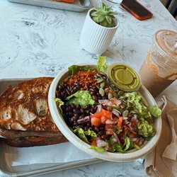 Kuka Juice - Taco salad and grilled cheese- pesto and tomato