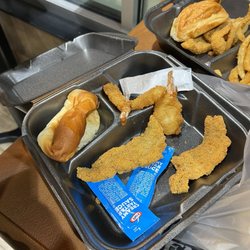 Golden Chick - Fish and shrimp with a roll.