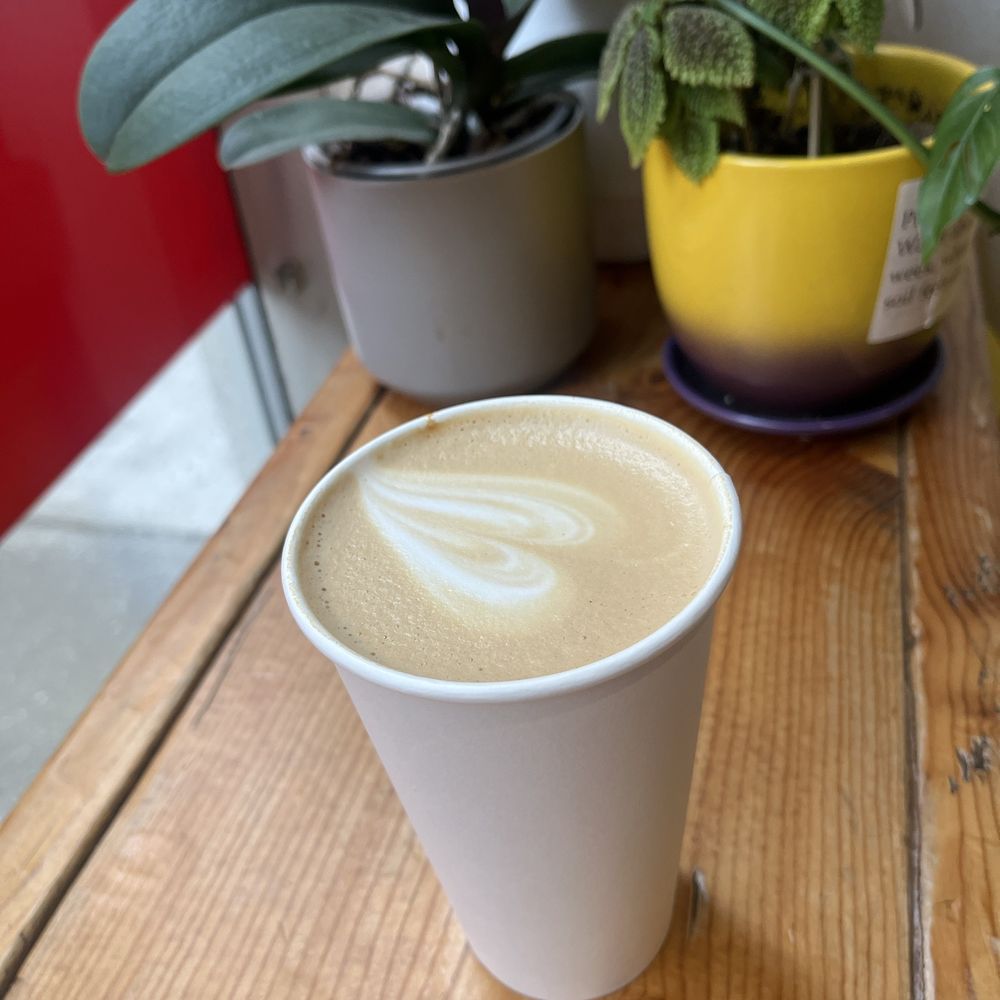 Large latte - about to dive in. Large latte - about to dive in.