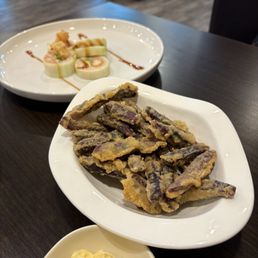 Tempura purple potato