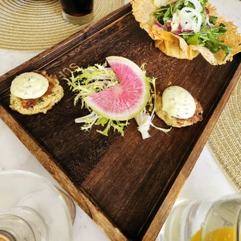 Milan - Special crab cakes with salad (appetizer) - Italian Near Me - San Jose, California Milan - Special crab cakes with salad (appetizer) - Italian Near Me - San Jose, California