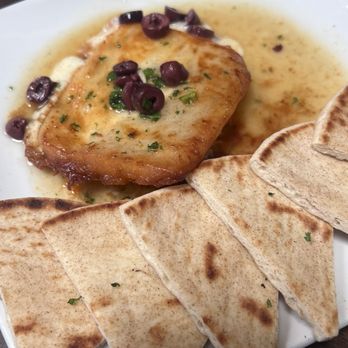 Georges Greek On Second - Saganaki Flaming Cheese Appetizer - Greek Near Me - Long Beach, California