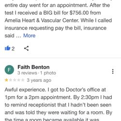 Amelia Heart & Vascular Center - The photo for other people in Google review