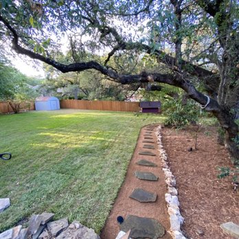 A Beautiful Escape - St. Augustine with flagstone and crushed granite pathway - Landscaping Near Me - San Antonio, Texas A Beautiful Escape - St. Augustine with flagstone and crushed granite pathway - Landscaping Near Me - San Antonio, Texas