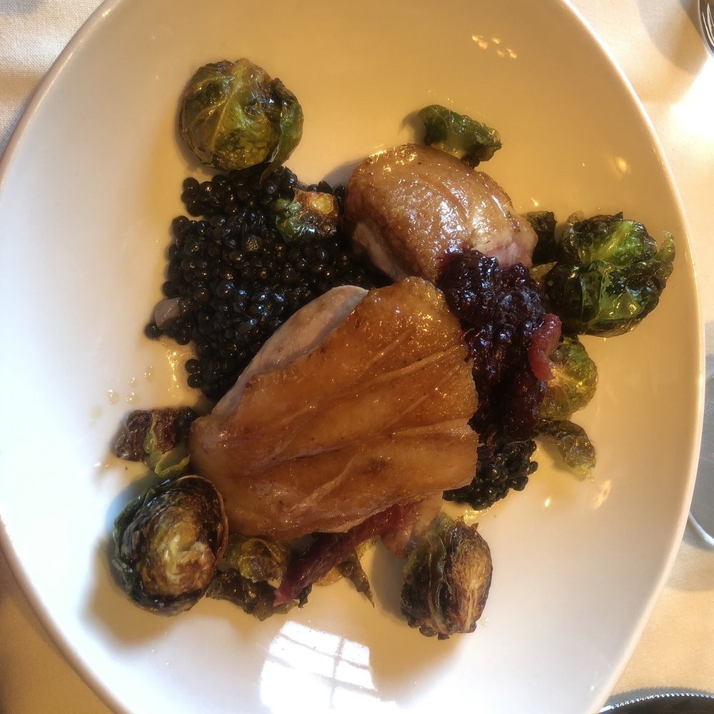 Duck with lentils and brussels Duck with lentils and brussels