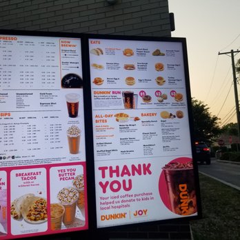 Dunkin' - a menu for a fast food restaurant - Donuts Near Me - Skokie, Illinois Dunkin' - a menu for a fast food restaurant - Donuts Near Me - Skokie, Illinois