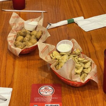 Backporch Drafthouse - Temple - Beer battered crispy fried Mushrooms served with Buttermilk Ranch CRISPY FRIED PICKLES served with Homemade Buttermilk Ranch - American Near Me - Temple, Texas