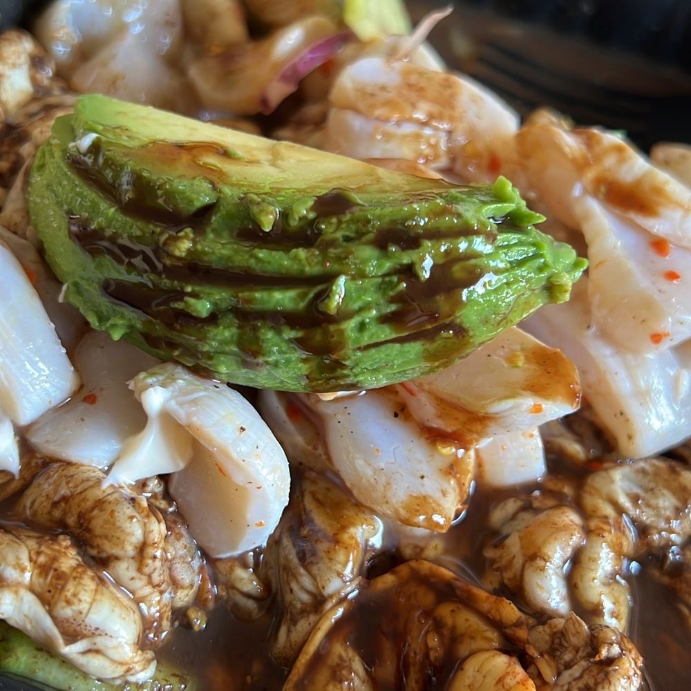 Mariscos El Ajoyano - Aguachile negro con callo de hacha - Seafood Near Me - San Mateo, California