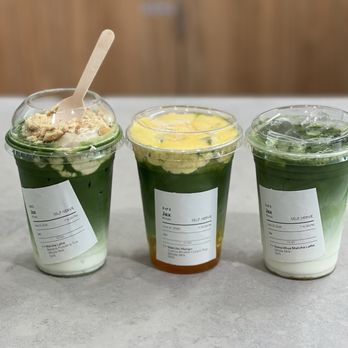 Ceré Tea - Matcha latte, Banana pudding top Matcha Mango, crème brûlée top Osmanthus Matcha Latte - Coffee & Tea Near Me - Burlingame, California Ceré Tea - Matcha latte, Banana pudding top Matcha Mango, crème brûlée top Osmanthus Matcha Latte - Coffee & Tea Near Me - Burlingame, California