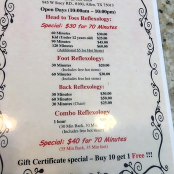 Sole Hao Reflexology - Menu - Reflexology Near Me - Allen, Texas Sole Hao Reflexology - Menu - Reflexology Near Me - Allen, Texas