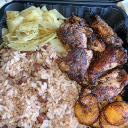 Jerk Wings Chicken Beans & Rice and Pea Cabbage & Fried Plantains Jerk Wings Chicken Beans & Rice and Pea Cabbage & Fried Plantains