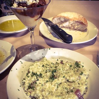 Fried Green Tomatoes - Steak martini and sweet pea and pancetta risotto - Steakhouses Near Me - Galena, Illinois