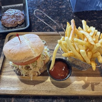 Rey TJ Burgers - Single patty cheeseburger combo w/ seasoned shoestring fries. - Fast Food Near Me - Spring Valley, California Rey TJ Burgers - Single patty cheeseburger combo w/ seasoned shoestring fries. - Fast Food Near Me - Spring Valley, California