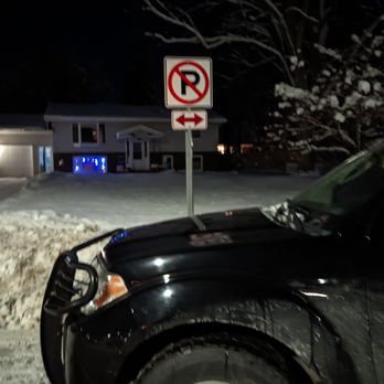 River Falls - Literally parked in front of a no parking sign. Does the city care? Nope! - Public Services & Government Near Me - River Falls, Wisconsin