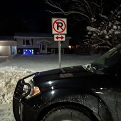 River Falls - Literally parked in front of a no parking sign. Does the city care? Nope!