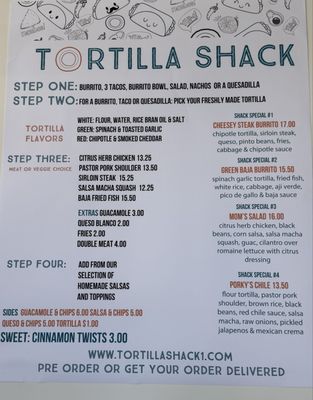 Menu photo 8 Tortilla Shack Santa Cruz, CA