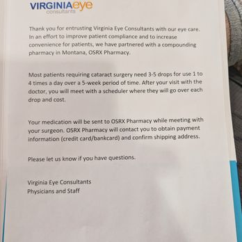 Virginia Eye Consultants - This is their Cataract Surgery FAQ Sheet Back Side. Photo taken April 6, 2026. - Optometrists Near Me - Norfolk, Virginia Virginia Eye Consultants - This is their Cataract Surgery FAQ Sheet Back Side. Photo taken April 6, 2026. - Optometrists Near Me - Norfolk, Virginia