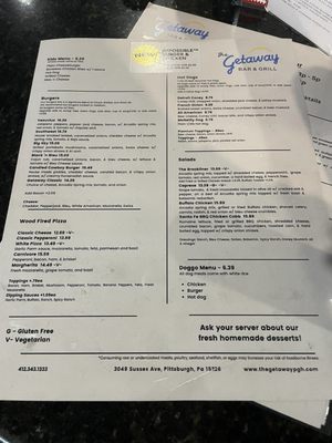 Menu photo 2 The Getaway Bar And Grill Pittsburgh, PA