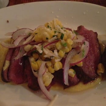 The Cookery - dry rubbed and grilled beef heart with corn puree and horseradish - Italian Near Me - Dobbs Ferry, New York The Cookery - dry rubbed and grilled beef heart with corn puree and horseradish - Italian Near Me - Dobbs Ferry, New York