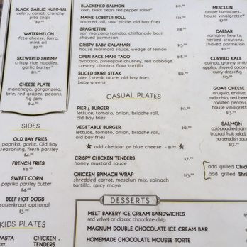 Pier i Cafe - Part of the menu - American Near Me - New York, New York