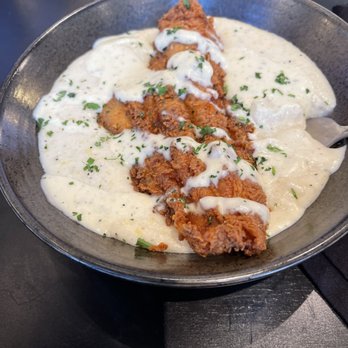 Fellaship - Fish and Grits - so good  I definitely danced when my plate arrived. - Cigar Bars Near Me - Atlanta, Georgia