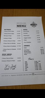 Menu photo 2 Ann’s Fish & Chip’s Hughson, CA Menu photo 2 Ann’s Fish & Chip’s Hughson, CA