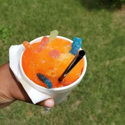 Cloudy With A Chance of Snowballs & Treats - Snow Cone With Sour Patch