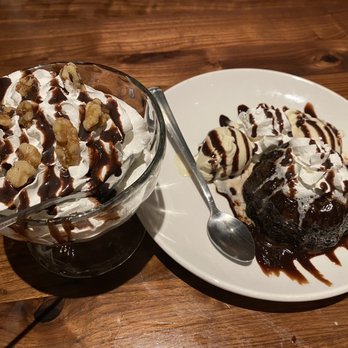 Maggie McFly's | Springfield - Brownie sundae- brownie was hard as a rock and way too much whip cream and lava cake. Tip: skip dessert and save money! - American Near Me - Springfield, Virginia