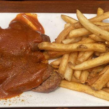 Ludwig's Biergarten - Beyond Meat Curry Wurst with Fries Specialty - German Near Me - Mountain View, California