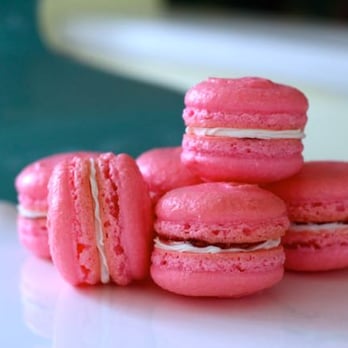Thumbprints Baking - a stack of pink macarons - Desserts Near Me