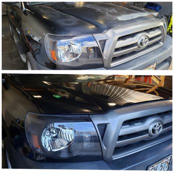 Proven Auto - Before and After of vinyl wrapped sun damaged vehicle. Package details located on our website. - Auto Detailing Near Me Proven Auto - Before and After of vinyl wrapped sun damaged vehicle. Package details located on our website. - Auto Detailing Near Me