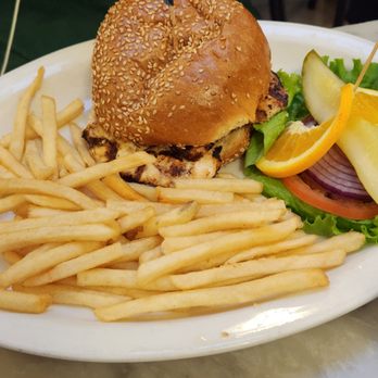 Fenton's Creamery - Grilled chicken burger with fries. - Ice Cream & Frozen Yogurt Near Me - Vacaville, California
