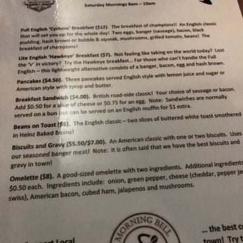 The Mucky Duck Pub - Breakfast menu. - British Near Me - Ames, Iowa