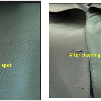 Elite Cleaners & Alterations - You can see the ice cream stain around and below the button. Spot remove by Elite cleaners. The jacket was about 15 yeas old - Sewing & Alterations Near Me - Glendale, California Elite Cleaners & Alterations - You can see the ice cream stain around and below the button. Spot remove by Elite cleaners. The jacket was about 15 yeas old - Sewing & Alterations Near Me - Glendale, California