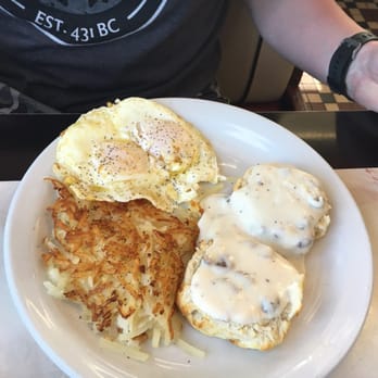 Denny's - The $4 biscuit & gravy breakfast that comes with 1 split biscuit, 2 eggs anyway & hashbrowns - Diners Near Me - Chesapeake, Virginia Denny's - The $4 biscuit & gravy breakfast that comes with 1 split biscuit, 2 eggs anyway & hashbrowns - Diners Near Me - Chesapeake, Virginia