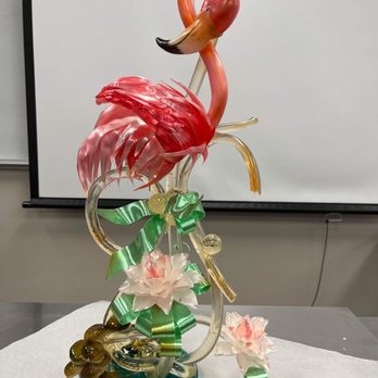 Bistro 1200 - a pink flamingo in a glass vase - American Near Me - Farmers Branch, Texas Bistro 1200 - a pink flamingo in a glass vase - American Near Me - Farmers Branch, Texas