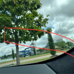 Cracked the windshield from the small chip about 6" inward Cracked the windshield from the small chip about 6" inward