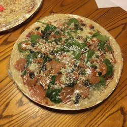 Papa Murphy's - Sicilian-style pepperoni with feta, black olives, & spinach! Yum!