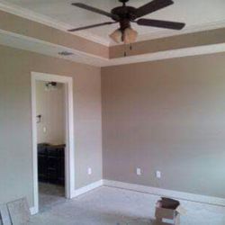 South Louisiana Residential Repairs and Remodeling - Trim out paint and fan installed by south Louisiana residential repairs and remodeling