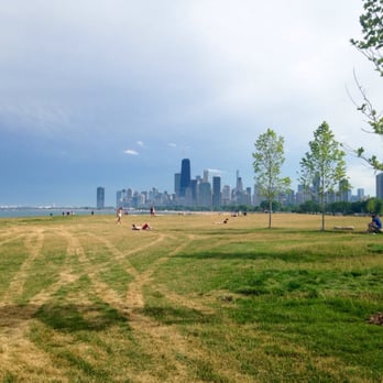 Fullerton Beach - Nice grassy area but not much shade yet from the new trees. - Beaches Near Me - Chicago, Illinois