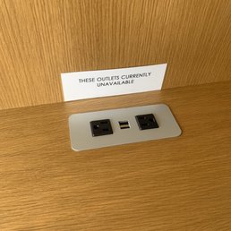 Every table has a note like this = no working outlets
