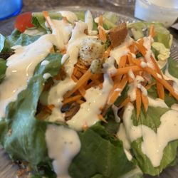 Side salad with ranch dressing
