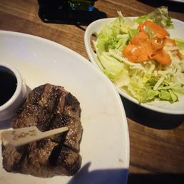 Kids steak and salad. I like that the steak turned out a true medium when I asked for medium, instead of turning out medium well. Kids steak and salad. I like that the steak turned out a true medium when I asked for medium, instead of turning out medium well.