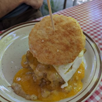 Pine State Biscuits - Egg over easy, bacon, cheese, fried chicken and sausage gravy sandwiched between a delicious biscuit - Southern Near Me - Portland, Oregon Pine State Biscuits - Egg over easy, bacon, cheese, fried chicken and sausage gravy sandwiched between a delicious biscuit - Southern Near Me - Portland, Oregon