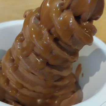 Eb & Bean - Not the best shot, but I had to shoot fast before it was devoured - chocolate pistachio with coconut milk caramel...mmmmm - Ice Cream & Frozen Yogurt Near Me - Portland, Oregon