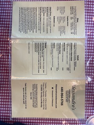 Menu photo 5 Alessandro's Ashtabula, OH