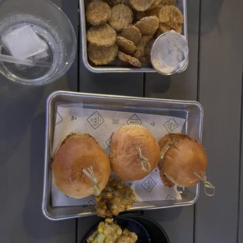 Camp Outpost - Corn fritters, sliders, corn fritters - New American Near Me - San Antonio, Texas