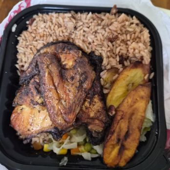 Golden Krust - Jerk chicken with cabbage and rice & peas - Bakeries Near Me - Bronx, New York Golden Krust - Jerk chicken with cabbage and rice & peas - Bakeries Near Me - Bronx, New York